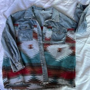 Tapestry Western Denim Jacket
